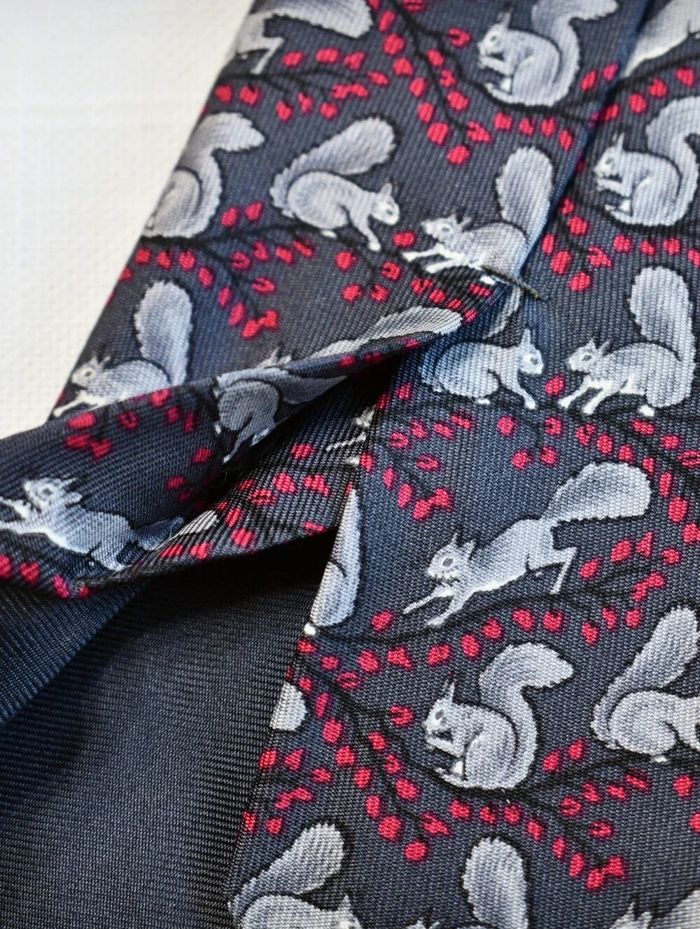 Hermès | Squirrel print silk tie